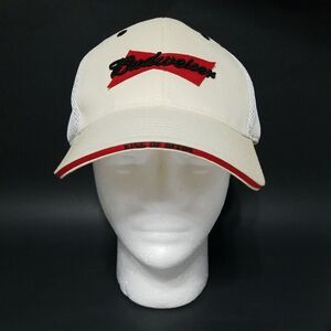 Budweiser Cap Headwear Hat Net‎ Vent Back Men's White/Beige